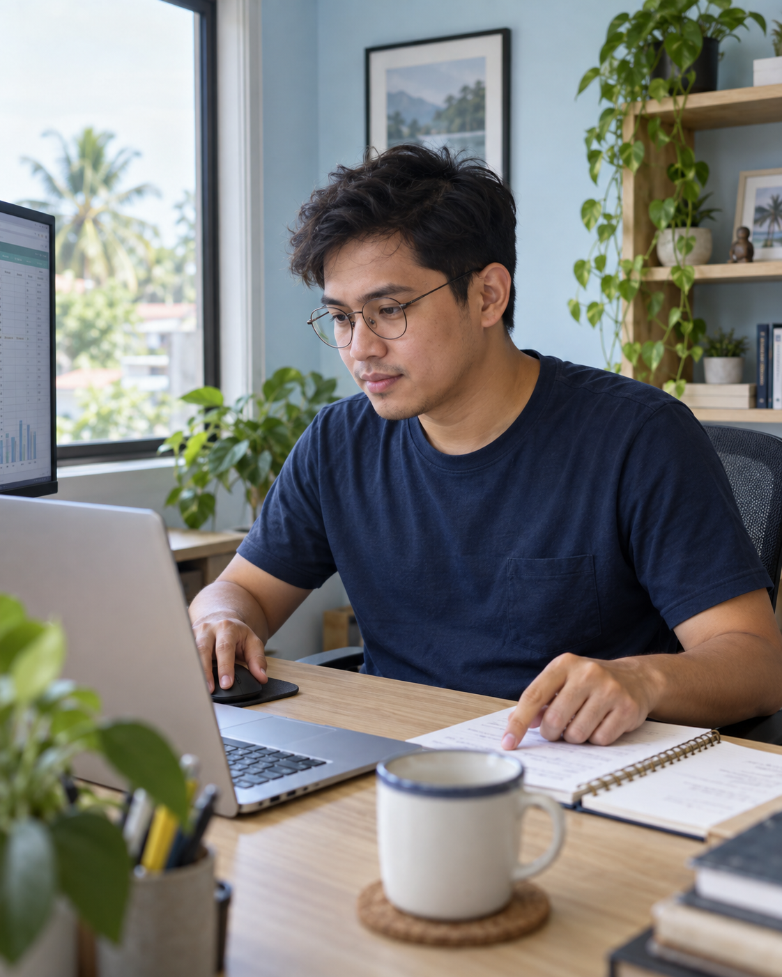 Illustrative Philippine accounts team member working from home